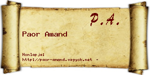 Paor Amand névjegykártya